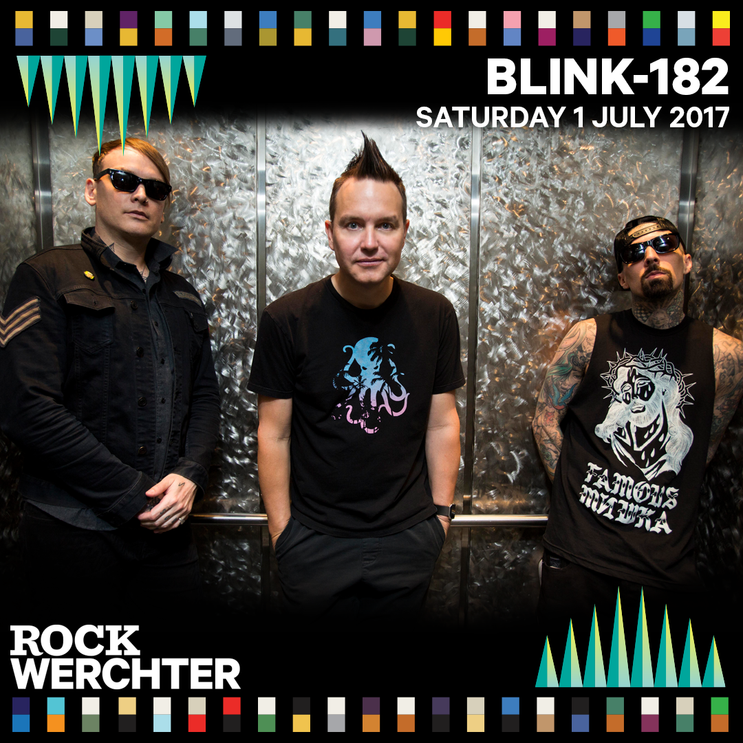 RockWerchter's tweet photo. Blink-182 are playing Rock Werchter 2017! That's on Saturday 1 July. Tickets are now on sale: https://t.co/gwFoL8pCvY #RW17 https://t.co/un9oepOlyd