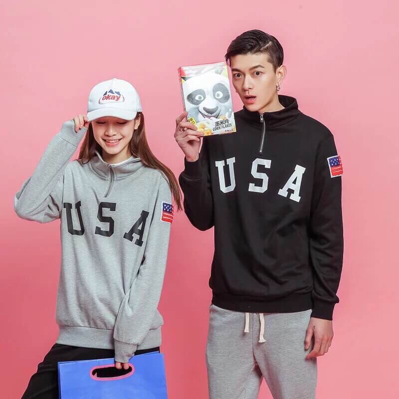 chomchomccn's tweet photo. เสื้อกันหนาวสกรีน USA ด้านข้างตรงแขนมีสกรีนธงชาติ งานซิปหน้า ผ้าหนานะค้า ใส่เป็นชุดคู่ก็ได้ มี 2สี กรม เทา 
270฿ 📦40/60 https://t.co/pwIEHfQk7X