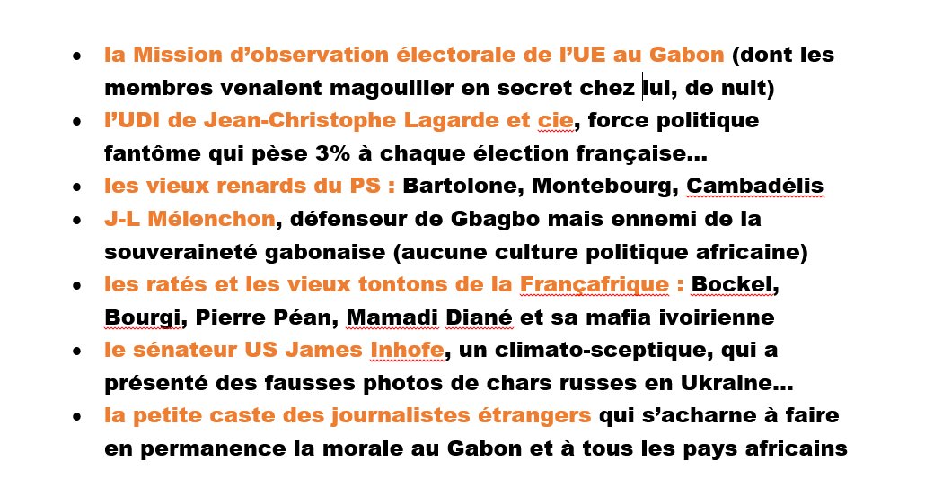 Quand tu vois la liste des soutiens étrangers de Jean Ping... tout est dit... #Gabon #Gabon2016 #FreeGabon #RésistanceGabon #Afrique