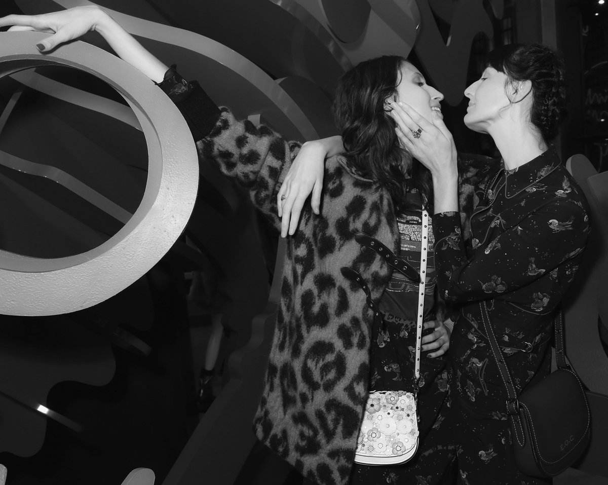 Anna Cleveland and <a href="/Erin_O_Connor/">Erin O'Connor MBE</a> at <a href="/Coach/">Coach</a>