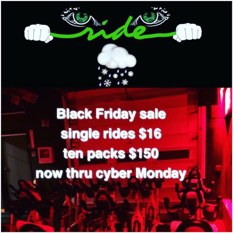 BLACK FRIDAY SALE🔥 — Unlimited single rides for $16/ class (expires in 6 months)

10 pac... eepurl.com/cqq80v
