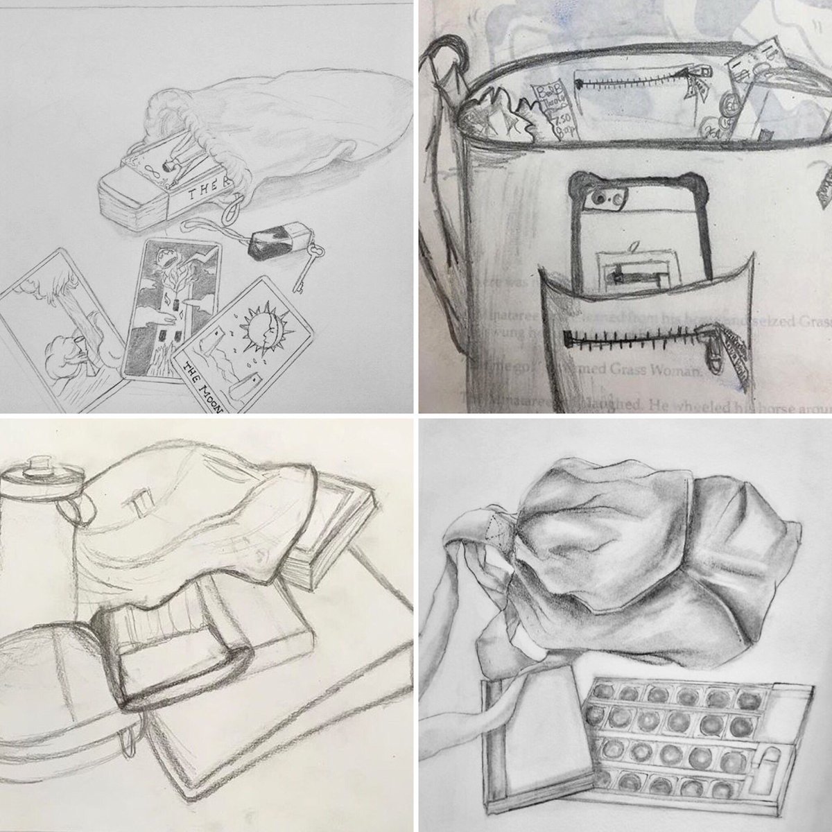 claralieu's tweet photo. Great starts to our Art Dare: "The Things We Carry." More info: https://t.co/qGBSrMI6gL   #artprofdare https://t.co/0xpasxGcsD
