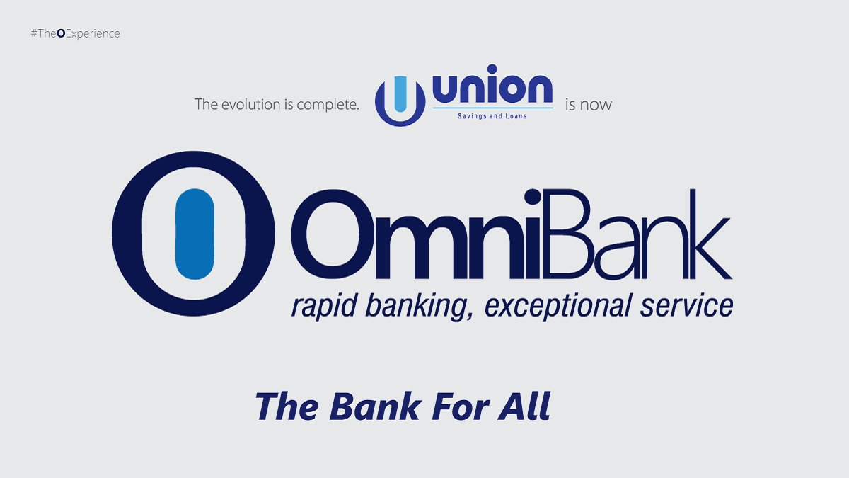 OmniBSICGh's tweet photo. The Evolution is Complete - Union Savings &amp; Loans is now officially OmniBank.
#TheBankForAll
#theOexperience https://t.co/r5XVwbE7IS