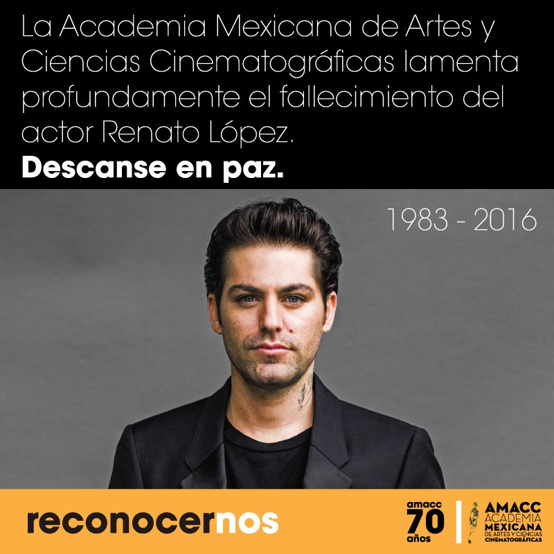 Lamentamos la muerte del actor <a href="/Renatolopez1/">Renato Lopez</a> Actualmente está en cartelera la película mexicana #Macho donde actúa. Descanse en paz.