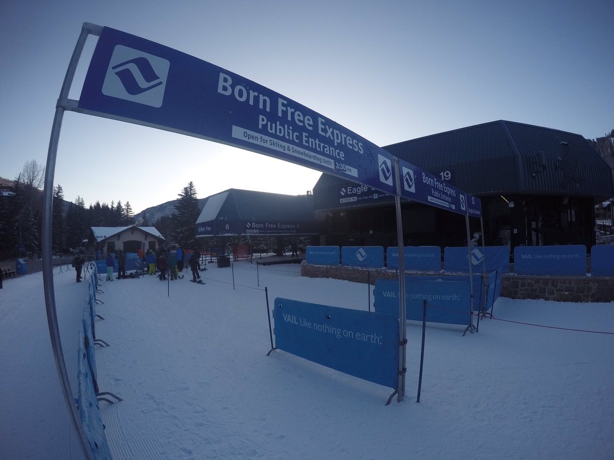 vailmtn's tweet photo. Happy Opening Day! T-Minus 1 hour until Born Free Express starts spinning for the season. #VailOpening #GoPro https://t.co/6fQKdgscuO