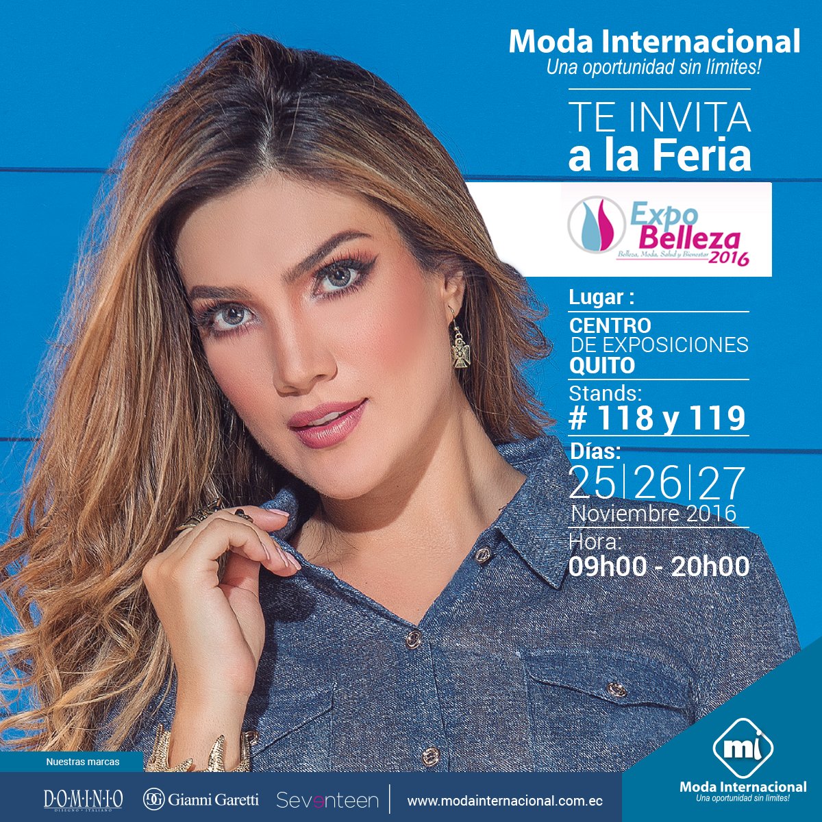 Modainecuador's tweet photo. Moda Internacional te invita a la Feria Expobelleza 2016. Ven y descubre nuestros productos, como puedes ser una empresaria.#moda #Quito https://t.co/vqthPE9sNa