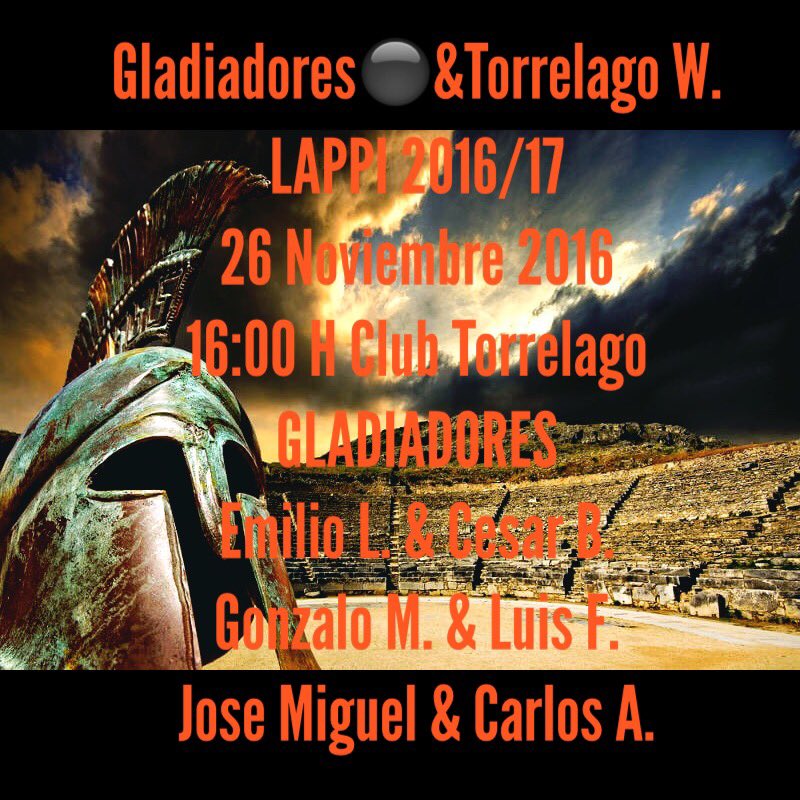 gladiadores_t's tweet photo. @gladiadores_t ⚫️Lappi 2016/17 2a JORNADA VAMOS GLADIADORES!!!!! https://t.co/wPzidrGZky