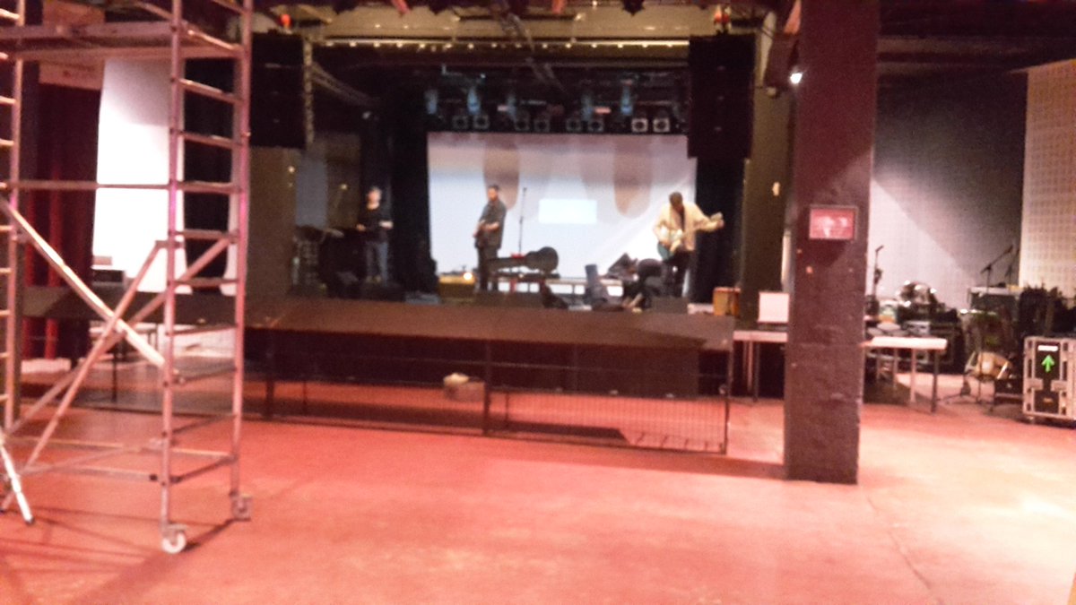 Setting up for this awesome gig! What a venue <a href="/MeetFactory/">MeetFactory</a>
