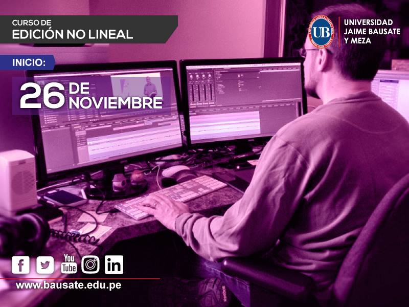 ubausate's tweet photo. #CursoDeExtension Edición No Lineal
Aprende de edición digital y potencia tus capacidades
extension@bausate.edu.pe / 3193512/ 3193513 https://t.co/Lyd0jB3jrc
