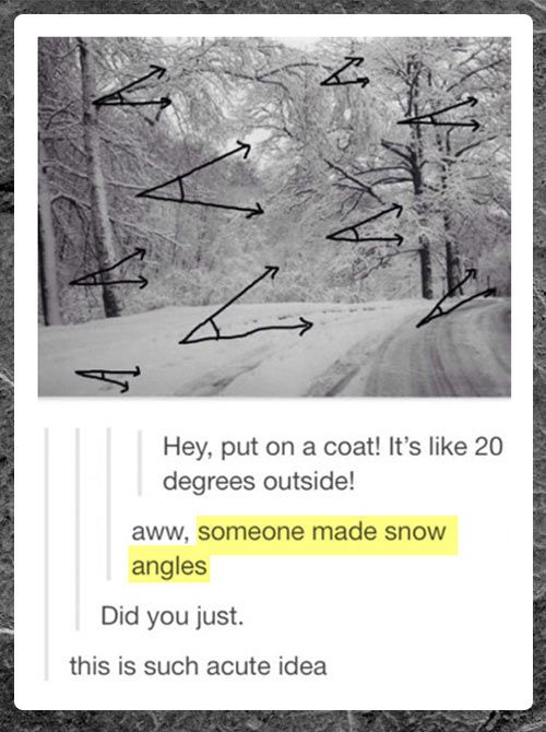 centerofmath's tweet photo. It's getting cold out! Here's a math joke that works on a few different levels! Happy #FunFriday! https://t.co/lSX5qPbAA9