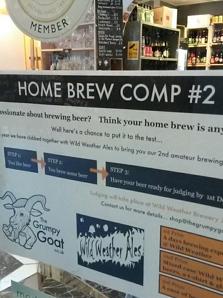 TheGrumpyGoat_'s tweet photo. Less than a week to get your entries in! #homebrew #brewcomp #rdguk https://t.co/q9V7CEYGjB