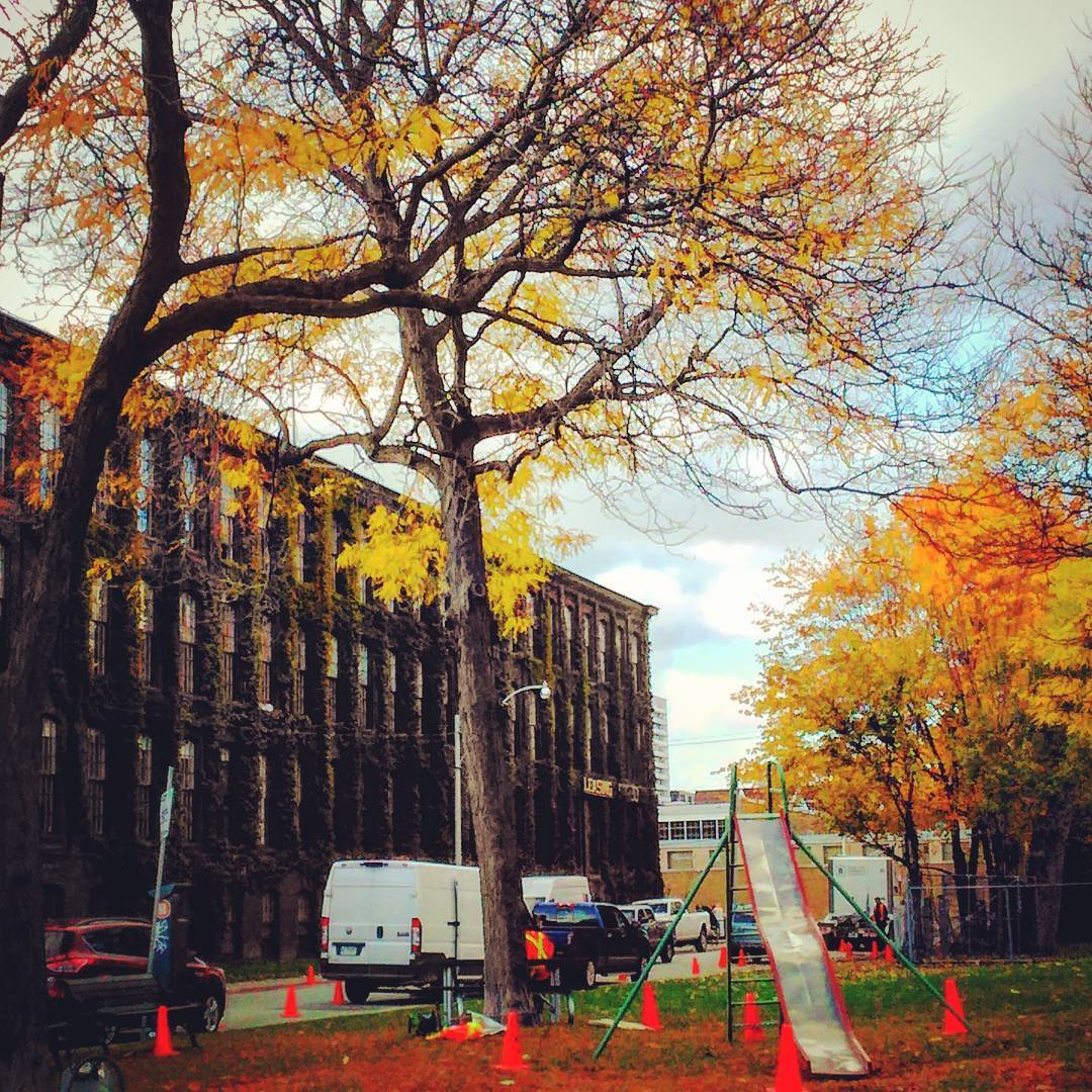 TMI_Uruguay's tweet photo. Amazing views on set from a couple of days ago....#Shadowhunters #shadowhuntersseason2 #SetLife #TorontoAutumn https://t.co/2hzjBJPk2E
