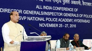 PTI_News's tweet photo. 67 ISIS-inspired youths have been arrested so far while planning to carry out attacks, says HM @rajnathsingh at #DGPmeet in #Hyderabad https://t.co/vCsA4heWit