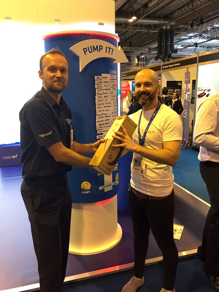FMG_Repose's tweet photo. Well done to Paul Thorp for winning the #ReposePumpChallenge at #TheOTShow this week. #OTShow https://t.co/pUcMfmovWj