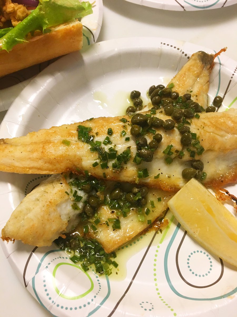 Too much turkey? Stop in for our crispy fish sandwich lunch special today! Or try flounder w our grenobloise sauce😋#EatMoreFish