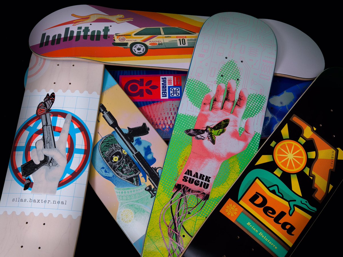 JoeCastrucci's tweet photo. Medley of new Fall Decks from @HabitatSkate https://t.co/vKAwaTwVTX