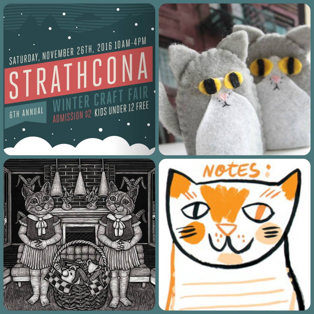 strathcraftfair's tweet photo. This one is for the catlover in my life! https://t.co/1ttao9ALsa #strathcraftfair #craftfair #catsofinstagram #vancity https://t.co/RhNJP3qdQq