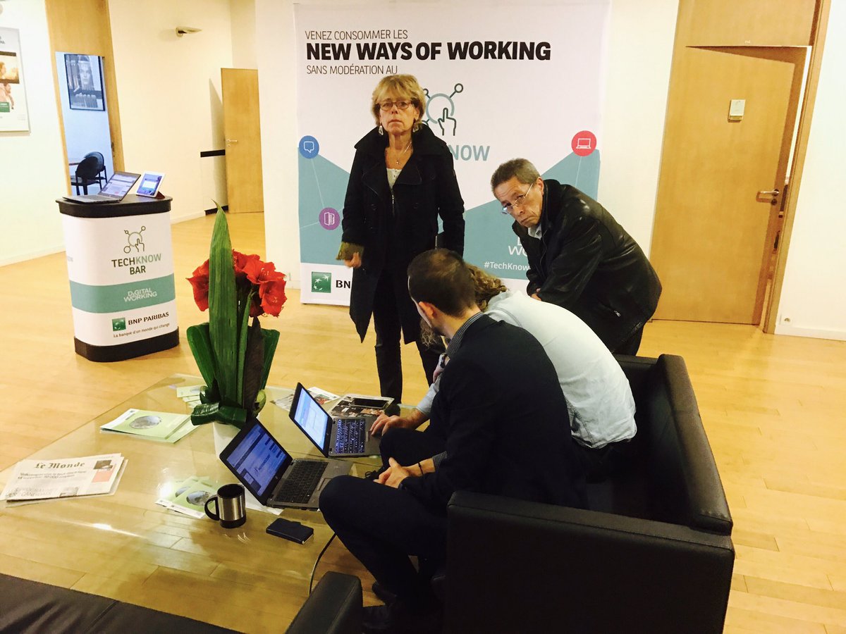 JLabialle's tweet photo. Encore un #TechKnowBar réussi ! Maitrise des outils digitaux pour plus d'efficacité 😁 @Fred_Poquet @BNPParibas https://t.co/rlY7gN76Ly