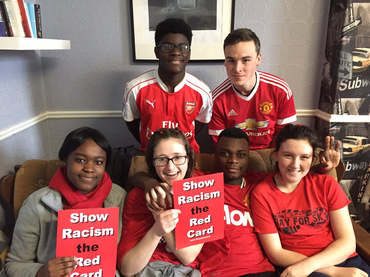 rscavan's tweet photo. Pupils of Royal School Cavan showing racism the red card #WRD16 #SRTRCWearRedDay https://t.co/AQZhtMTOzu