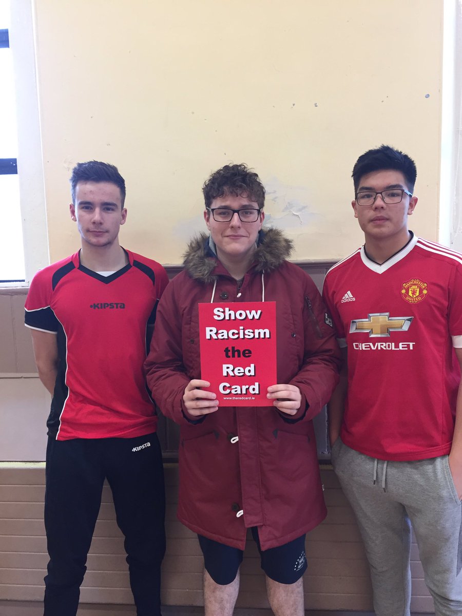 rscavan's tweet photo. Pupils of Royal School Cavan showing racism the red card #WRD16 #SRTRCWearRedDay https://t.co/AQZhtMTOzu