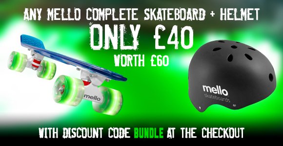 Free helmet with all complete #mello #LED cruisers til Monday use code BUNDLE #BlackFriday #skate #offers boardsik.co.uk/skateboards/pi…