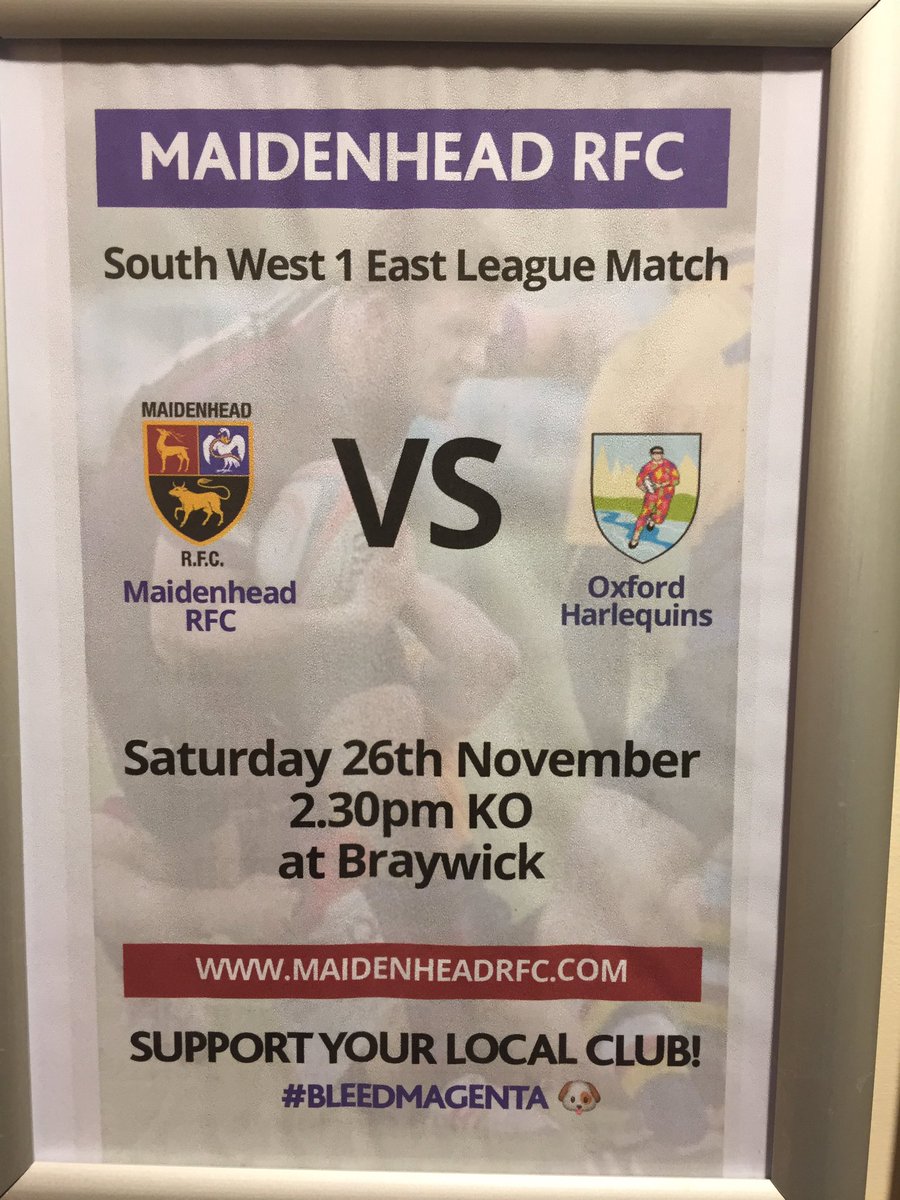 RugbyNatsUK's tweet photo. Looking forward to getting back to Braywick Park to watch @maidsrfc take on @OxfordQuins #Episode13 #MaidenheadRFC #RugbyNatsUK https://t.co/HJEYn2WsjX