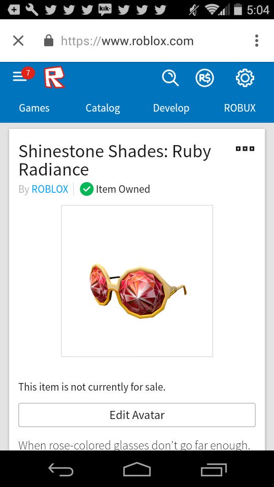 Roblox Notifier On Twitter New Face Accessory Shinestone Shades Ruby Radiance Https T Co 7vtcfsqvfv - roblox item notifier twitter