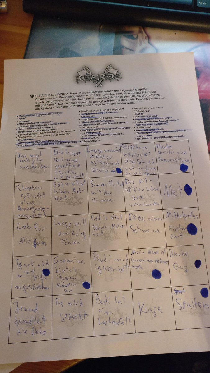 DKPlayrole's tweet photo. Bingo!!! #spitzestifte https://t.co/pNKgS7fd01