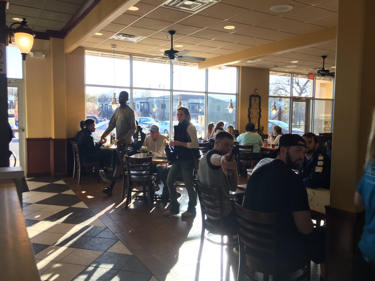 Coach_Schmit's tweet photo. Pregame meal at #McAlistersDeli. So bomb. Don't mess around with our ops game. #MSUBHoops https://t.co/4gK5MsoiXV