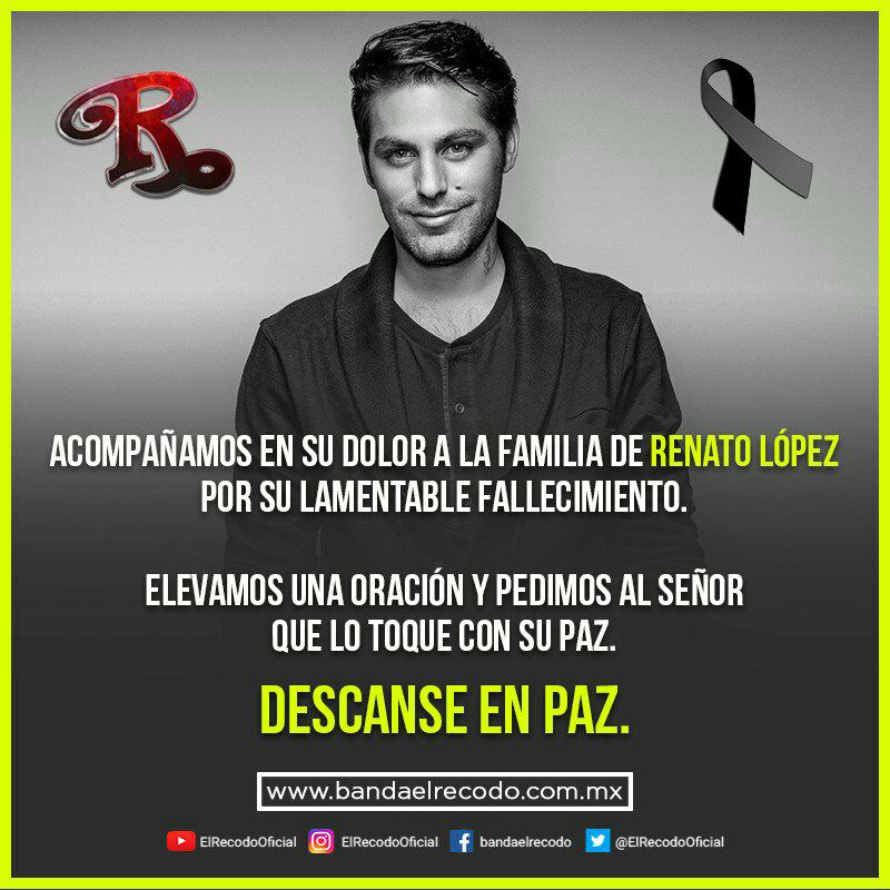 Anett61992847's tweet photo. Nos unimos a la pena que embarga a la familia de @RenatoLopez1 por su sensible fallecimiento, dios le de pronta resignación a su familia DEP https://t.co/fvJC04o18r