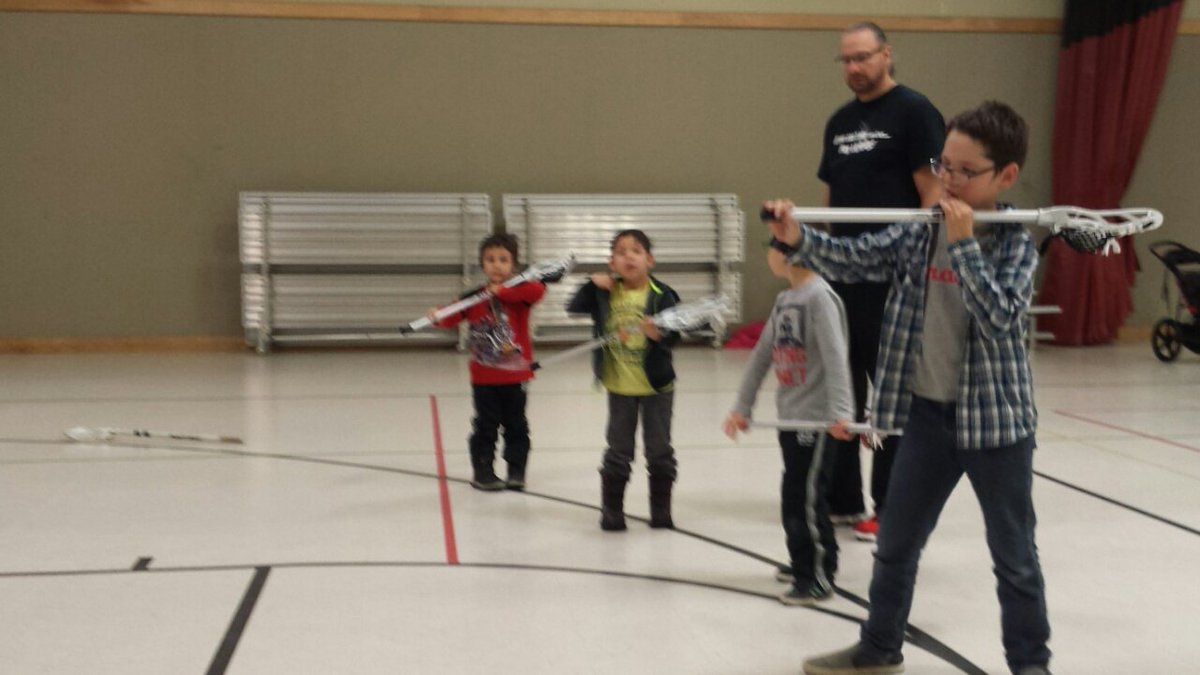 JrClax's tweet photo. RT @SpartansLax: In the spirt of Thanksgiving, learning about Creator's game today, at Garden River First Nation. https://t.co/DkhhCvhU8c