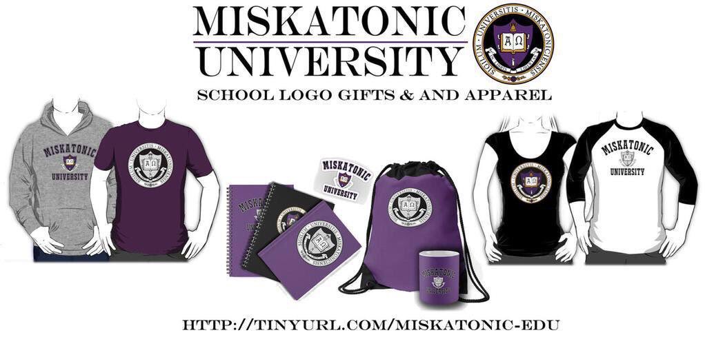 reaganflyg's tweet photo. @TheLovecraftian Up to 35% off Redbubble! Use code BLKFRIDAY. Miskatonic holiday gifts https://t.co/oe1smSQSkO https://t.co/UxHetskes4