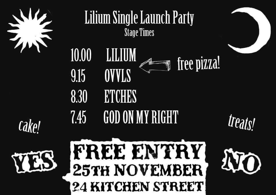 T minus 2 hours till <a href="/LiliumbandUK/">Lilium</a> single launch night starts! Get down #Liverpool! #free #NewMusicFriday