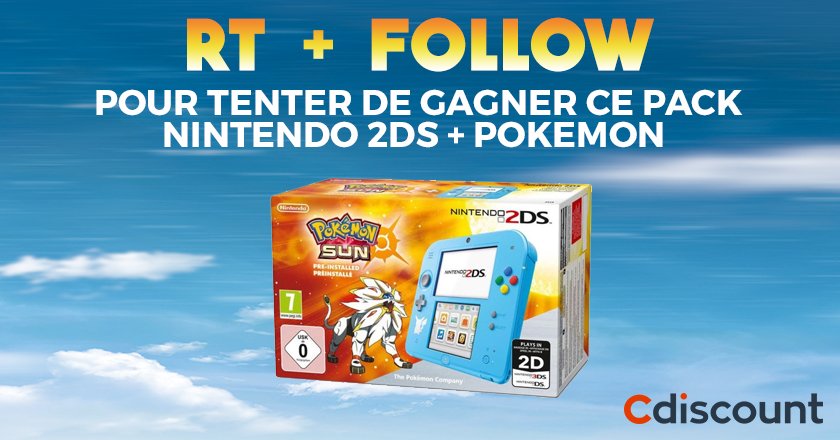 Cdiscount's tweet image. 🎁 BLACK FRIDAY 
RT + Follow pour tenter de gagner ce pack Nintendo 2DS + #pokemonsoleillune 🎮 
➔ bit.ly/2goy6hA
#BlackFriday