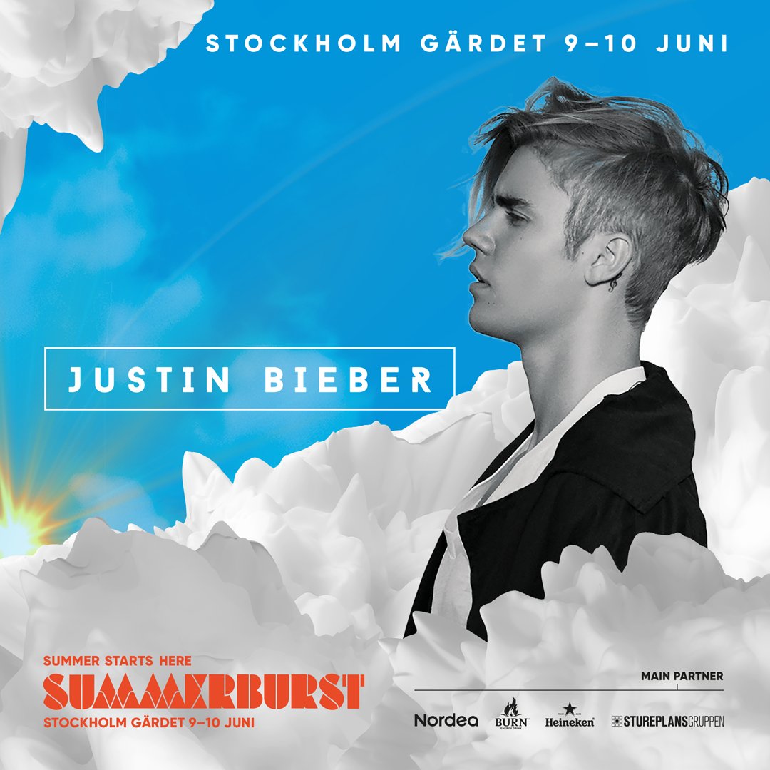 SummerburstCrew's tweet photo. ENORMA NYHETER! Justin Bieber kommer till Summerburst i Stockholm  - kan ni fatta??? #JustinBieber #Summerburst2017 https://t.co/cqJbAteCtu