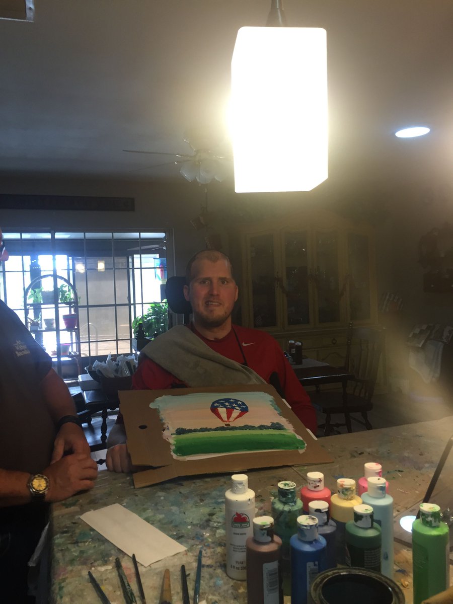 wwp's tweet photo. Warriors in our Independence Program spent the day creating art while their caregivers had the chance to relax. #ArtWithNoBoundaries https://t.co/YDzA4F1BT8