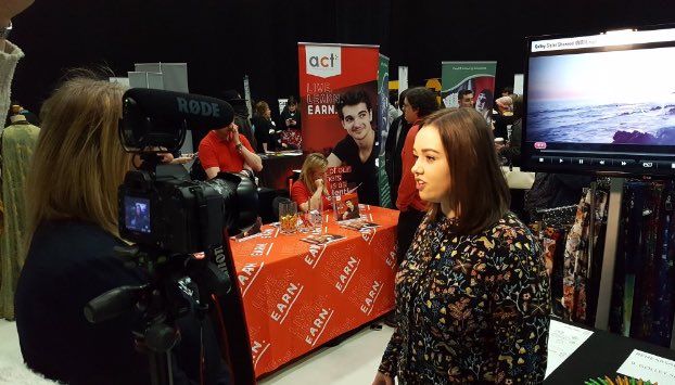 GolleySlater's tweet photo. It was @katdowling from our #PR team's turn to have her 5 minutes of fame - a natural on camera at the #CWCreative16 event earlier today π https://t.co/kFgXQdLlX9