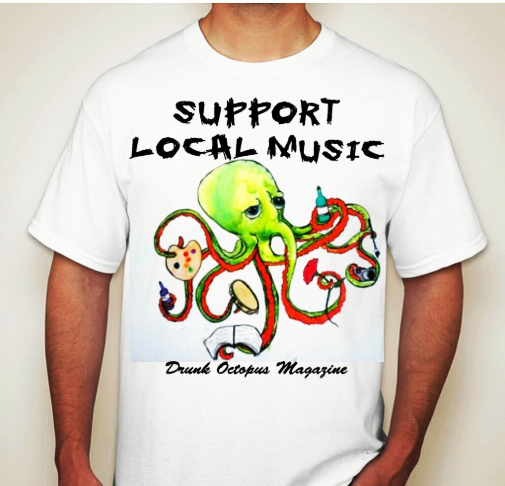 We are rolling out new shirt designs today! Free shipping for #blackfriday Get yours at DrunkOctopus.org/shop Show support for local music