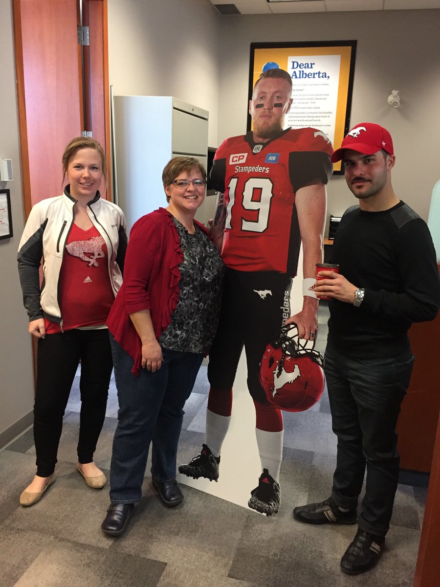 atbfinancial's tweet photo. ATB West Springs brings the home team colours for @calstampeders!
#stamplify https://t.co/MxhpgdIjRz