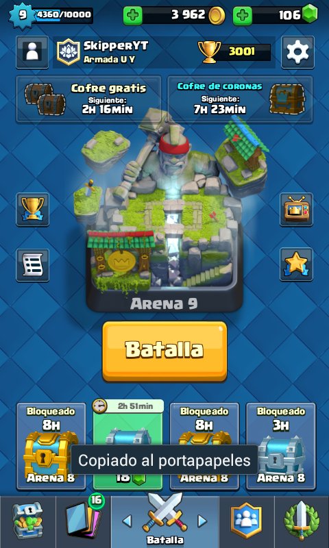 SkipperYT2020's tweet photo. @AntraxCLASH hola amigo me comprarias la oferta de arena 9 primera ves q subo nunca eh puesto dinero no tengo como gracias ^-^  eres grandee https://t.co/RHQU2gySvy