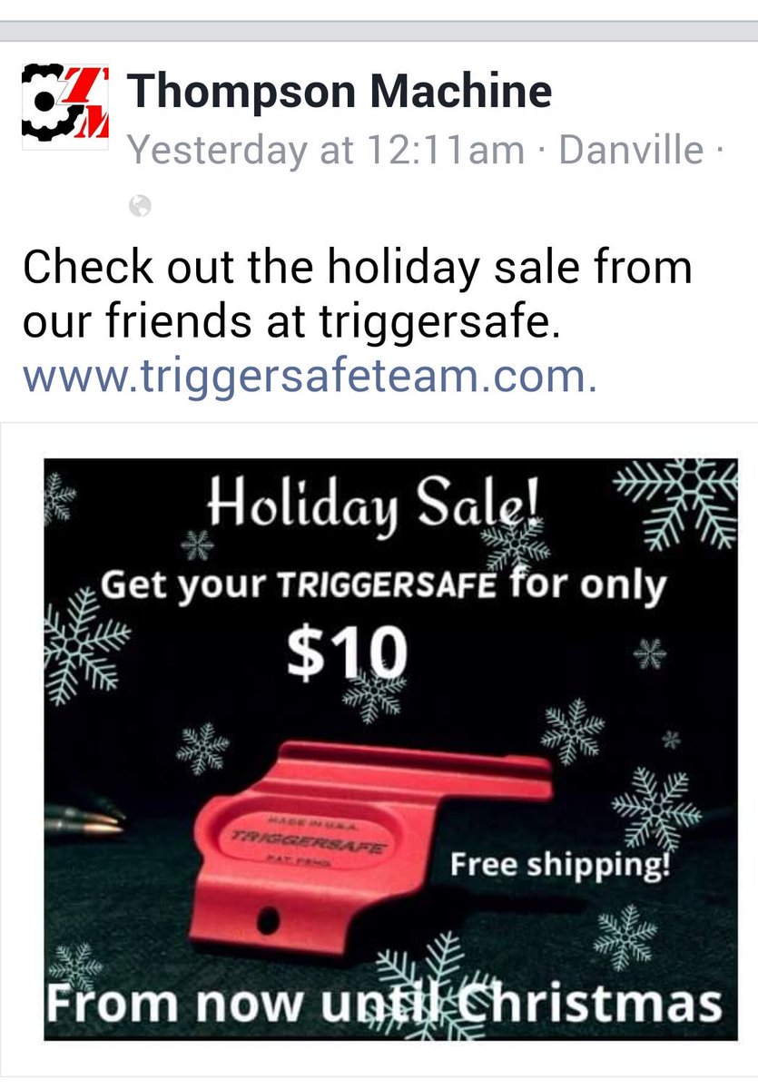 TriggerSafe_LLC's tweet photo. Thank you for your support #ThompsonMachine Suppressors #BlackFriday #tactical https://t.co/Iu60GasRYF