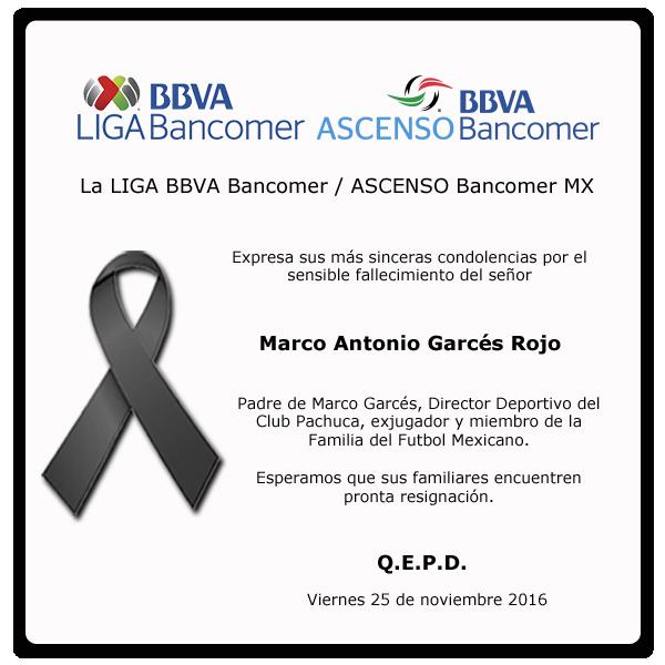 LigaBBVAMX's tweet photo. Lamentamos el Sensible Fallecimiento de Marco Garcés Rojo . https://t.co/bQcexp4wPY https://t.co/XyZSxK5E4X