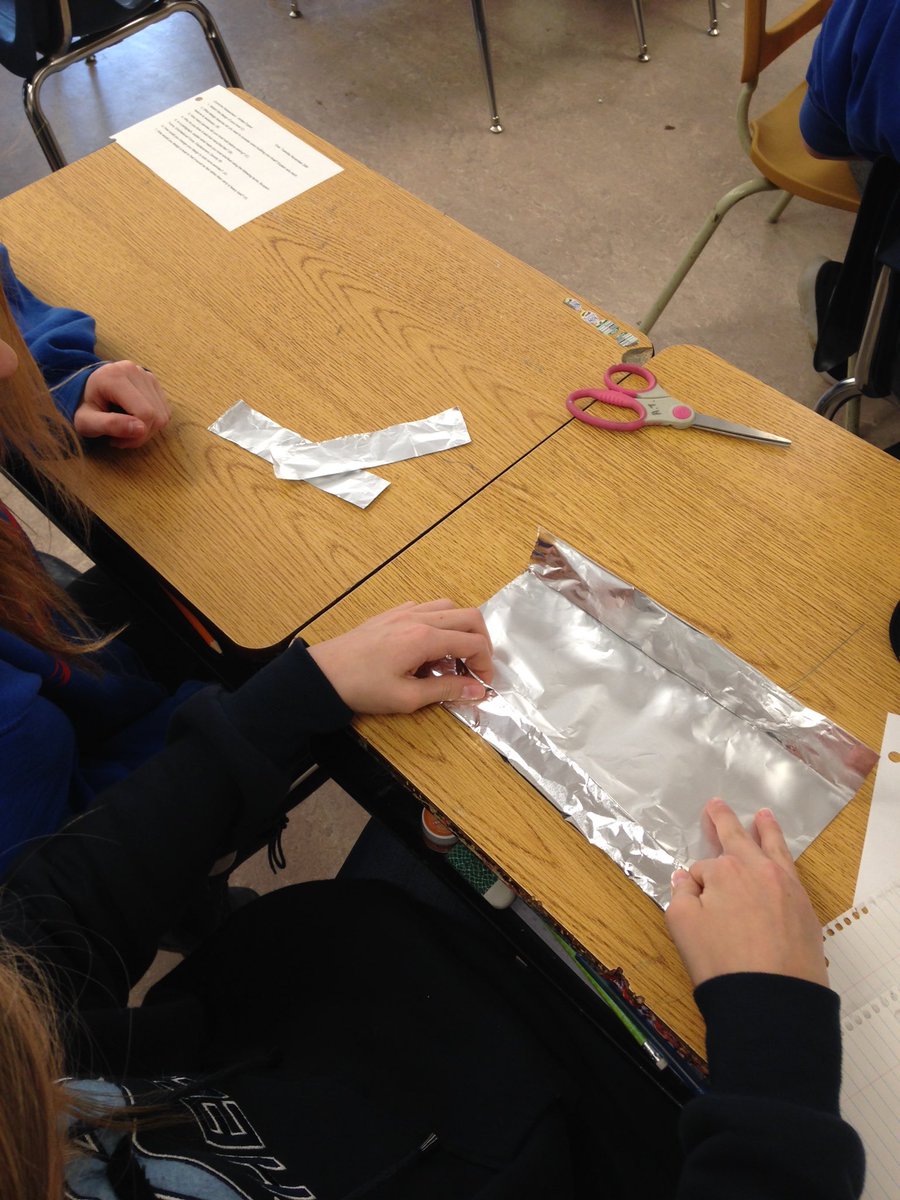 BansleysClass's tweet photo. Boatbuilding activity with 7/8 B at MacNeill School.  Buoyant force vs Gravity. https://t.co/BtTnhAJORB