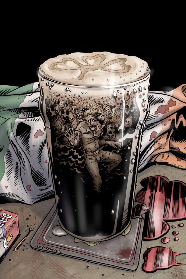 dancornwellart's tweet photo. This is a cover for a story I drew with writer extraordinaire @Sidesy1982 called The Last Batch. A Guinness and Zombie fest. https://t.co/sPV0s2mcpx