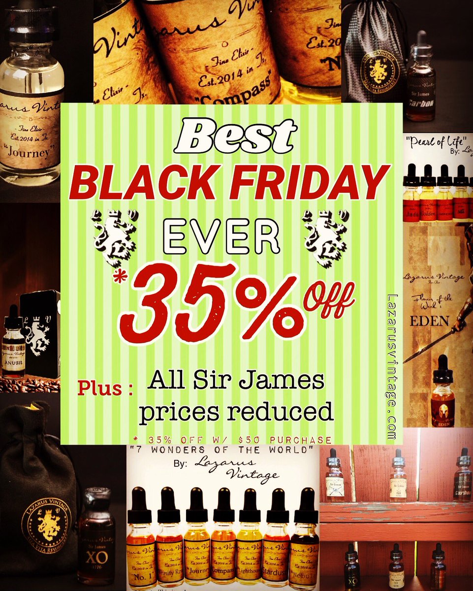 BLACK FRIDAY SALE IS NOW !!! Lazarusvintage.com #BlackFriday #vape #ecig #onlinesale #lazarusvintage #ecigsale #vapesale #vaping