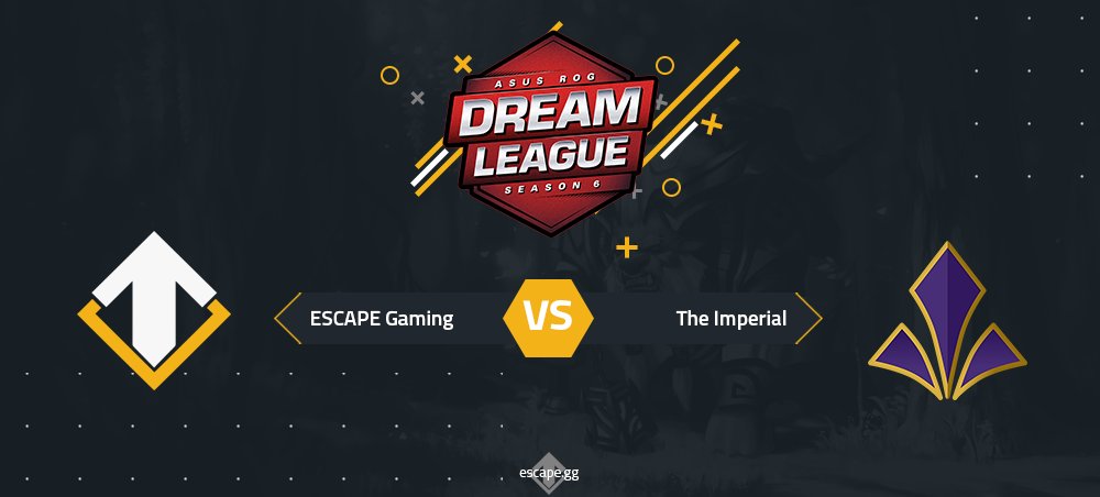 TheEscapeGaming's tweet image. Our next game in the lower bracket of @DHDreamLeague versus @theimperialeu is live! Feeling good

Tune in: http:// twitch.tv/dreamleague