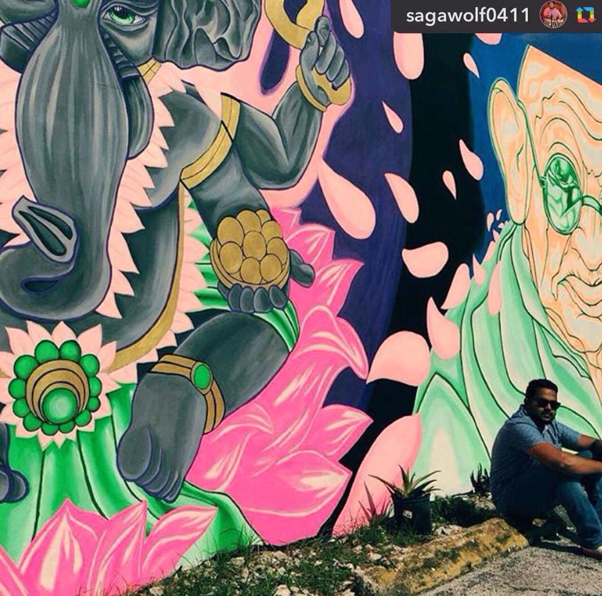 rupees_inc's tweet photo. #RupeesWall #WynwoodWalls #GandhiJi #OriginalG #Miami #Gandhi #Wynwood #Art #Mural https://t.co/XemksmyxBS