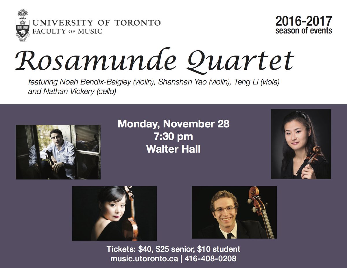 violaflying's tweet image. NOV28 my quartet debuts @UofTMusic: I join @NoahViolin (1st Concertmaster of @BerlinPhil) &amp;amp; @nyphil's Shanshan Yao &amp;amp; Nathan Vickery #Toronto