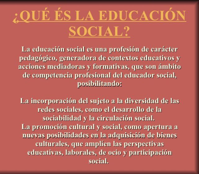 Trini_antolinf's tweet photo. ¿Qué es la Educación Social? #EducaciónSocial20 https://t.co/CIno4itTJq