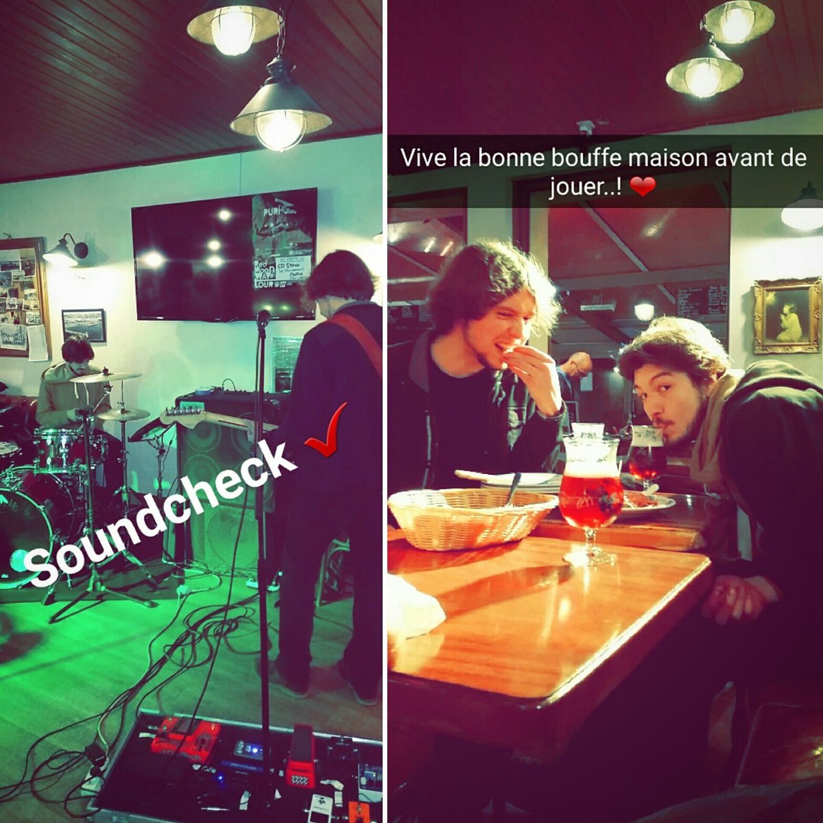 purpulseband's tweet photo. #soundcheck &amp; #diner for @CafsCultures👌
#purpulse #rock #powertrio #laturballe #cap270 #culturebarbars #live #gig #catering #homemadefood https://t.co/CPXBa67lLT